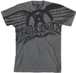 Aerosmith Winged Logo Asphalt T-Shirt