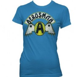 Aerosmith Circle A with Wings Turquoise Junior Tissue Shirt