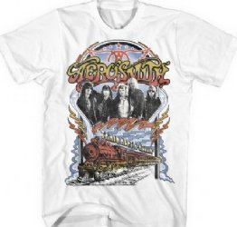 Aerosmith Train Kept A Rollin White T-Shirt
