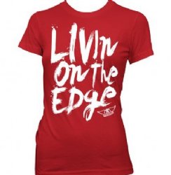 Aerosmith Livin- On The Edge Red Junior Shirt