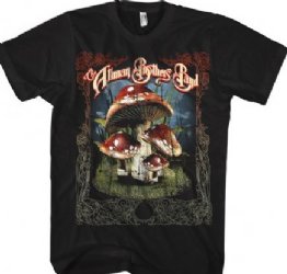 Allman Brothers Many Mushrooms Black T-Shirt