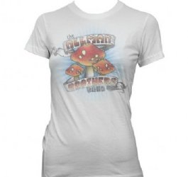 Allman Brothers Three Shrooms White Junior Shirt