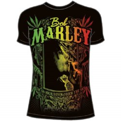 Bob Marley Kaya Now Jumbo Print Black T-Shirt