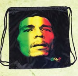Bob Marley Rasta Face Black Nylon Cinch Bag
