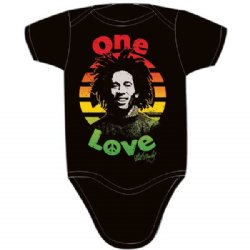 Bob Marley Peace Black Onesie