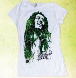 Bob Marley Leaves White Junior Shirt