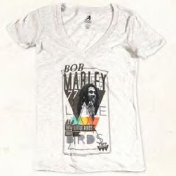 Bob Marley Little Birds Oat V Neck Junior Shirt