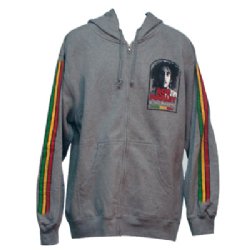 Bob Marley Catch a Fire Manchester Tour Gunmental Heather Zip Hoodie -- one of many great hoodies at BluesConspiracy.com