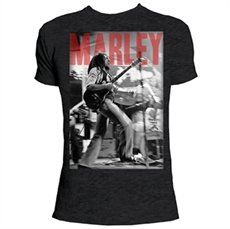 Bob Marley Catch a Fire Caf Stage Charcoal T-Shirt made of supersoft 30/1 fine jersey