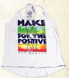 Bob Marley Catch A Fire Make Way Silver Junior Twist Tank