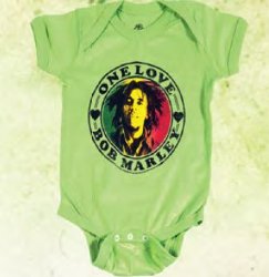 Bob Marley Catch A Fire One Love Heart Lime Infant Creeper