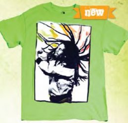 Bob Marley Flying Dreads Lime Green T-Shirt