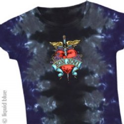 Bon Jovi Dagger Tie Dye Babydoll Junior Shirt