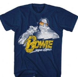 David Bowie Lightning Photo Navy T-Shirt