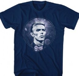 David Bowie Circle Photo Logo Soft Navy T-Shirt