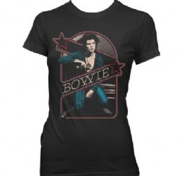 David Bowie Sitting Photo Black Junior Shirt
