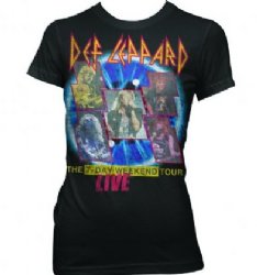 Def Leppard 7 Day Weekend Tour Black Junior Tissue Shirt