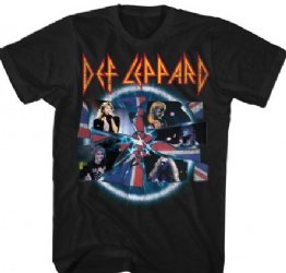 Def Leppard Shattered Group Photo Black T-Shirt