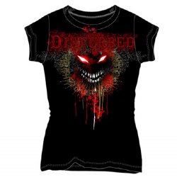 Disturbed Flourish Face Black Junior Shirt