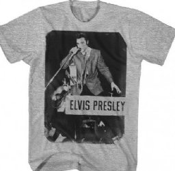 Elvis Presley Standing with Mic Sport Grey T-Shirt