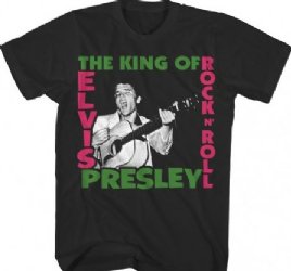 Elvis Presley The King of Rock Black T-Shirt