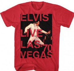 Elvis Presley Live Las Vegas -70 Red T-Shirt