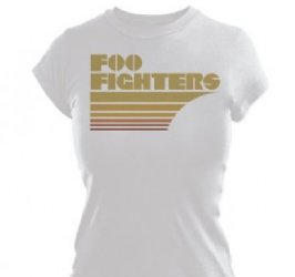 Foo Fighters Stripes White Junior Tissue T-Shirt