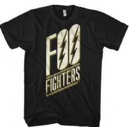 Foo Fighters Slanted Logo Black Slim Fit T-Shirt