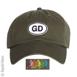 Grateful Dead GD Oval Olive Adjustable Baseball Cap