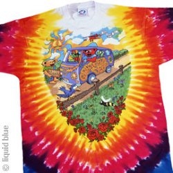 Grateful Dead Summer Tour Bus Tie Dye T-Shirt