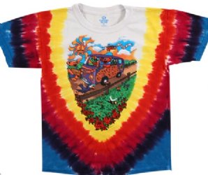Grateful Dead Summer Tour Bus Youth Tie Dye T-Shirt