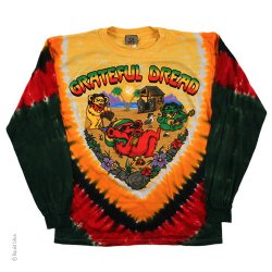 Grateful Dead Positive Vibrations Long Sleeve Tie Dye T-Shirt