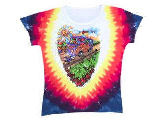 Grateful Dead Ladies Summer Tour Bus Babydoll Shirt