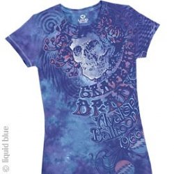 Grateful Dead Ladies Baby Blue Junior Tie Dye Shirt