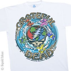 Grateful Dead Round The World White Athletic T-Shirt