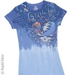 Grateful Dead Dead Flowers Long Length Junior Tie Dye Shirt