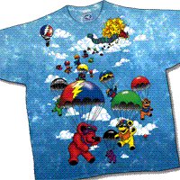 Grateful Dead Parachuting Bears Tie Dye T-Shirt