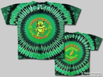 Grateful Dead Dancing Celtic Bear Tie Dye T-Shirt