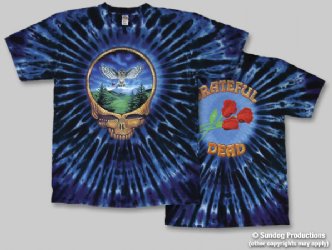 Grateful Dead Steal Your Face Owl Tie Dye T-Shirt