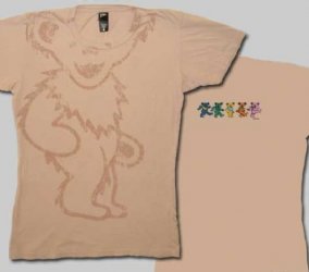 Grateful Dead Ladies Big Bear Tan Vintage Girls Cut Shirt
