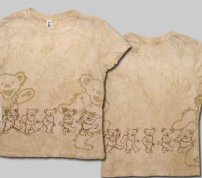 Grateful Dead Ladies Side Bear Girls Cut Tan Shirt