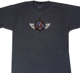 Grateful Dead Steal Your Face Wings Charcoal T-Shirt