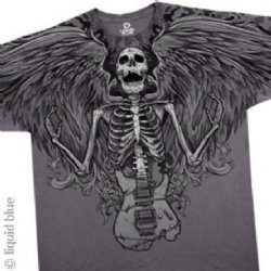 Guitars Rock Angel Grey Athletic T-Shirt