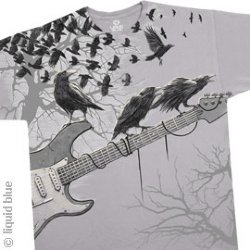 Guitars Flock Rock Grey Athletic T-Shirt
