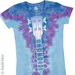 Guitars Guitar Magic Tie Dye Long Length Junior/Ladies Shirt