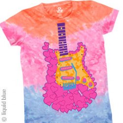 Guitars Sweet Rock Tie Dye Long Length Junior/Ladies Shirt