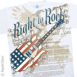 Guitars Right to Rock Freedom Rock White Athletic T-Shirt