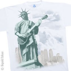 Guitars Liberty Rock White Athletic T-Shirt