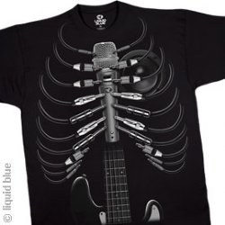 Guitars Amped Up Black T-Shirt