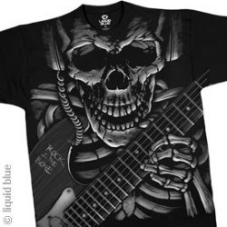 Guitars Rock 2 The Bone Black Athletic T-Shirt